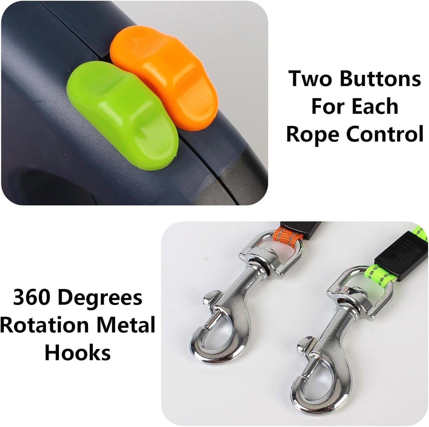 Flexi Dubbele Hondenriem – 3 m Rollijn met LED-licht