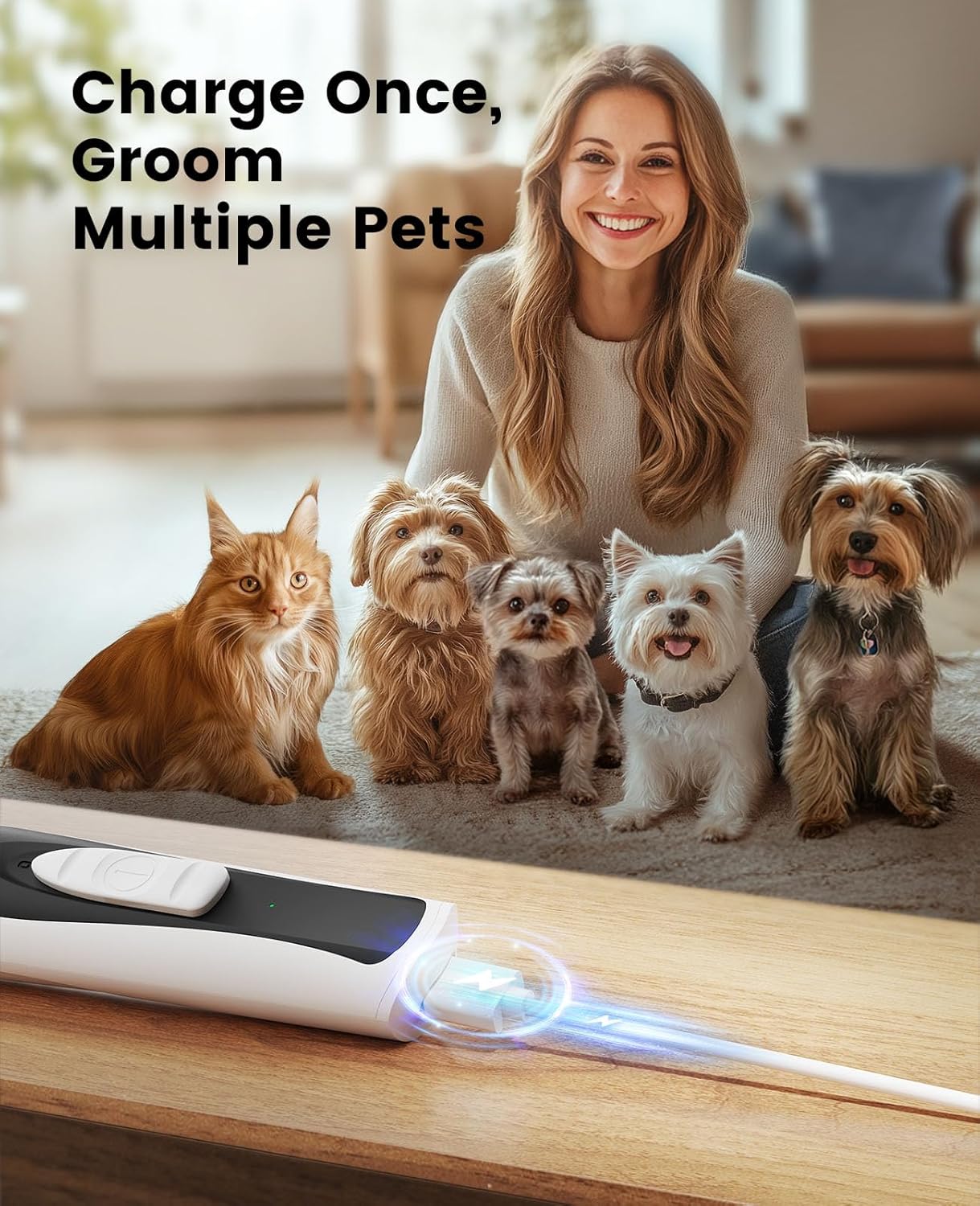 oneisall Poottrimmer met LED – Stille Precisietondeuse voor Honden