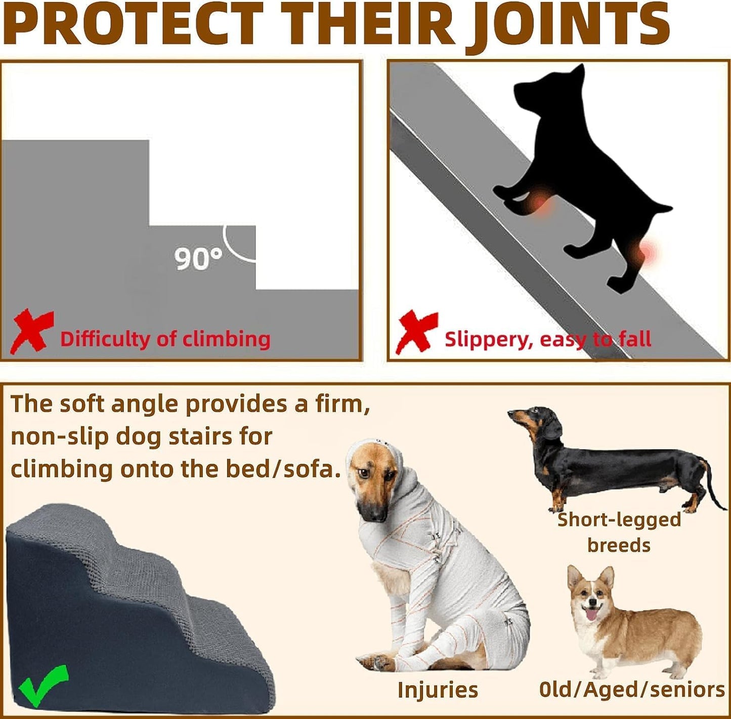 Trhillsbrad Honden Trapje – 3 Treden, Wasbare Hoes & Antislip