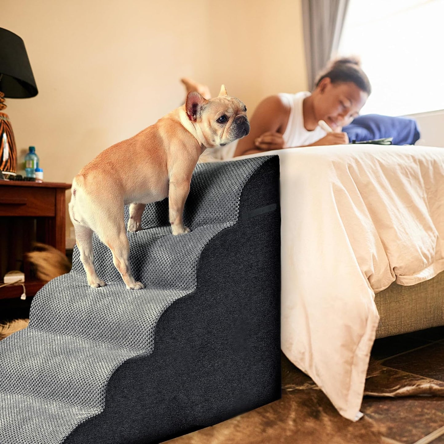 Trhillsbrad Honden Trapje – 3 Treden, Wasbare Hoes & Antislip