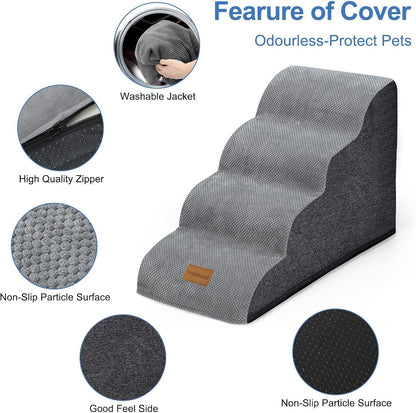 Trhillsbrad Honden Trapje – 3 Treden, Wasbare Hoes & Antislip