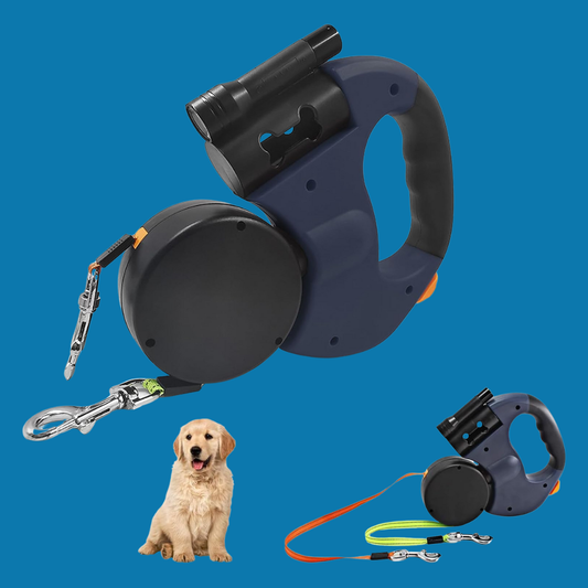 Flexi Dubbele Hondenriem – 3 m Rollijn met LED-licht